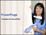 PowerPoint Template - nurse in hospital uniform entering patient ward