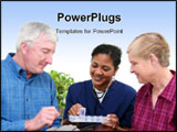 PowerPoint Template - Minority woman giving healthcare to senior at home