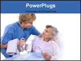 PowerPoint Template - Nurse helps the senior woman in washing