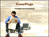 PowerPoint Template - a business man reading newspaper