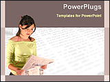 PowerPoint Template - lady reading newspaper