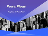 PowerPoint Template - A view on the New York City with blue and purple background.