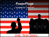 PowerPoint Template - President Obama and Abe Lincoln in front of flag representing change in US...