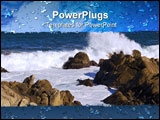 PowerPoint Template - Pacific Grove - Monterey California Coastline with Waves Crashing Against Rocks