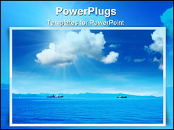 PowerPoint Template - Coastal view with still sea and blue sky