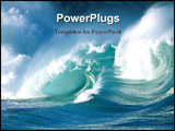 PowerPoint Template - Here is an action shot of ocean waves crashing.