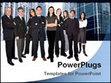 PowerPoint Template - Business team work in a business environment - business buildings