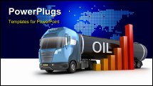 PowerPoint Template - Oil price and truck concept. 3d image isolated on white