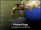 PowerPoint Template - 3d illustration of earth in pool of oil
