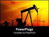 PowerPoint Template - an industrial oil pump under a hot sky