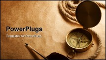PowerPoint Template - Old compass on antique paper