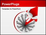 PowerPoint Template - One leader or business person rides an arrow up to growth and success in a competition with a team