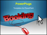 PowerPoint Template - Red and white 3D illustration of the word booking connected to a computer mouse