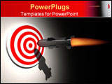 PowerPoint Template - cruise missle ( rocket ) aiming target - rendered in 3d