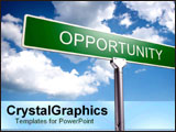 PowerPoint Template - Sign of opportunity over blue skies.