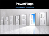 PowerPoint Template - cg image of a hall of doors