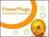 PowerPoint Template - shiny orange christmas tree ornament