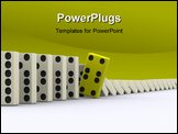 PowerPoint Template - Three dimensional shape Domino pieces Thinking to avoid the Problems
