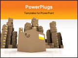 PowerPoint Template - 3d rendered illustration from many packs of boxes