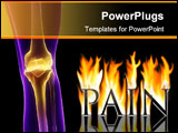 PowerPoint Template - 3d rendered anatomy illustration of a transparent human knee with pain