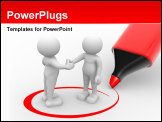 PowerPoint Template - 3d people - men person shaking hands and a marker. Partners