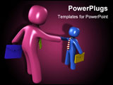 PowerPoint Template - 3d image conceptual small and big partnership