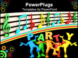 PowerPoint Template - a isolated 3D colorful musical clefs .