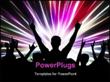 PowerPoint Template - Silhouette of an excited audience on abstract light background