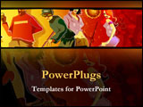 PowerPoint Template - Illustrated party-goers dance together.