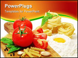 PowerPoint Template - Nice fresh pasta ingredients isolated on white background