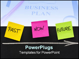 PowerPoint Template - time concept - past present future colorful sticky