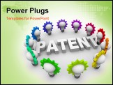 PowerPoint Template - The word Patent surrounded by many colorful light bulbs