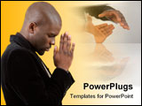 PowerPoint Template - This is an image of a businessman praying for success.