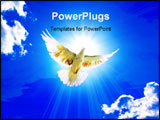 PowerPoint Template - Dove in the air with wings wide open in-front of the sun