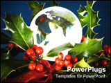 PowerPoint Template - Glass globe lit from below decorated with christmas holly
