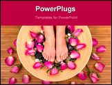 PowerPoint Template - spa treatment with fresh beautiful roses (pedicured feet)