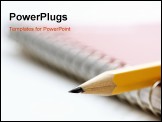 PowerPoint Template - Close up of pencil on top of spiral bound notebook.