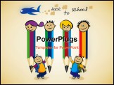 PowerPoint Template - four pencil friends are prepare for back to school