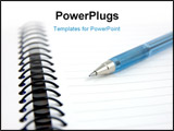 PowerPoint Template - close up of blue pen on notebook with shallow dof