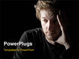 PowerPoint Template - Low Key Shot of a Depressed Red Headed Male