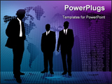 PowerPoint Template - Business background with three men meeting on an abstract background