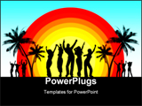 PowerPoint Template - Silhouettes of people dancing on summer background