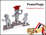 PowerPoint Template - People happy figures in action on white background