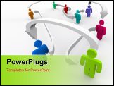 PowerPoint Template - Several people in a network connected by arrows