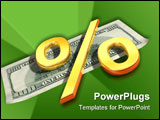 PowerPoint Template - Symbol of the percent rests upon one hundred dollars