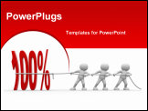 PowerPoint Template - 3d people - men person and a 100% - percent. To Success