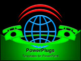 PowerPoint Template - nternational Phone Calls Emblem with Two Connected Loud Telephones around Blue Globe, Isolated over
