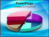 PowerPoint Template - 3d multi use pie chart graph in white background