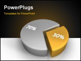 PowerPoint Template - Pie chart with thirty and seventy percent 3d render