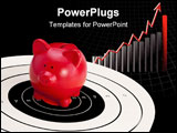 PowerPoint Template - ed piggy bank sits on the bulls eye of a target financial concept for saving nest egg financial sec